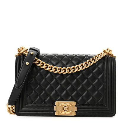 Chanel Lambskin Quilted Medium Boy Flap Black 1 of 14
