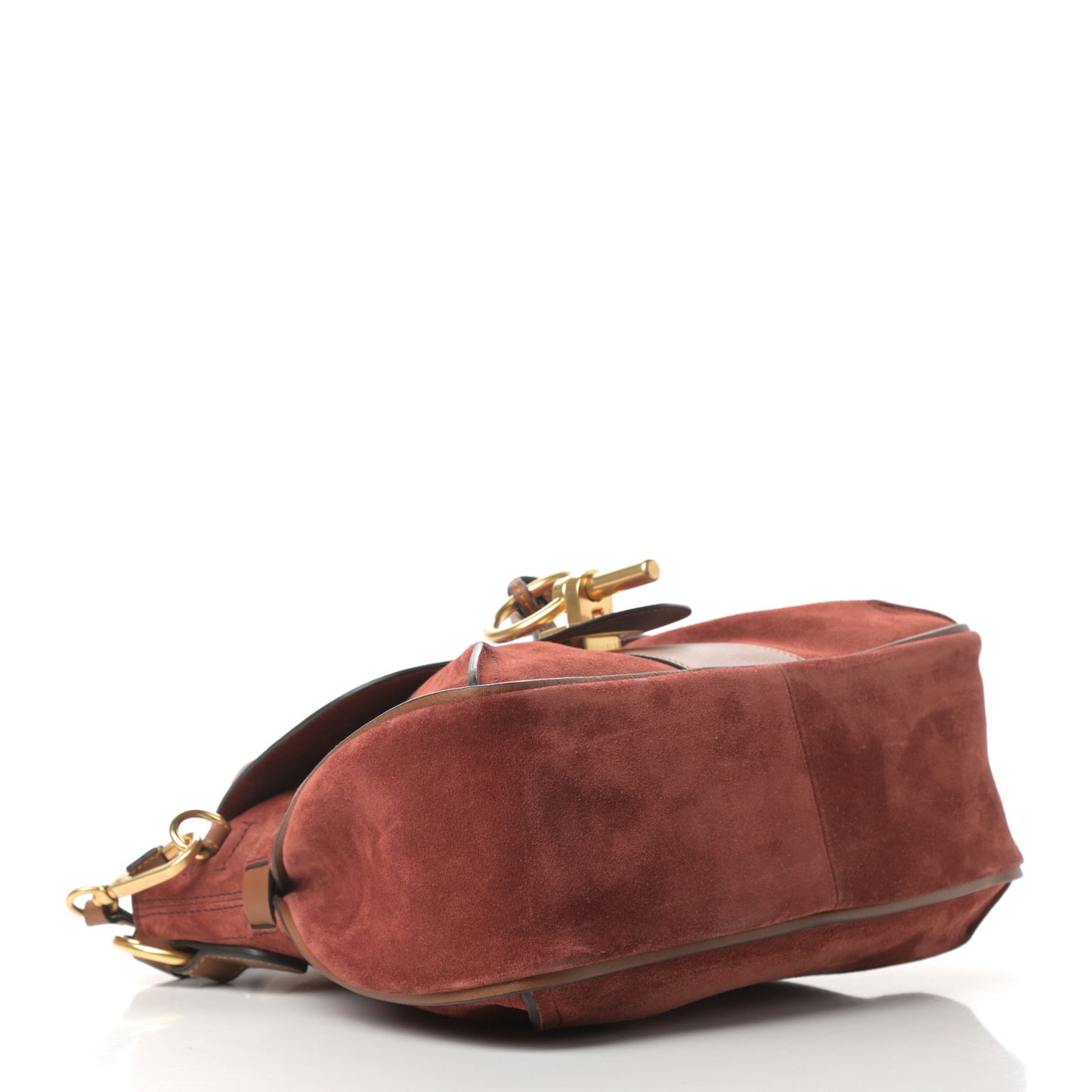 Suede Studded Small Lexa Shoulder Bag Saffron Red