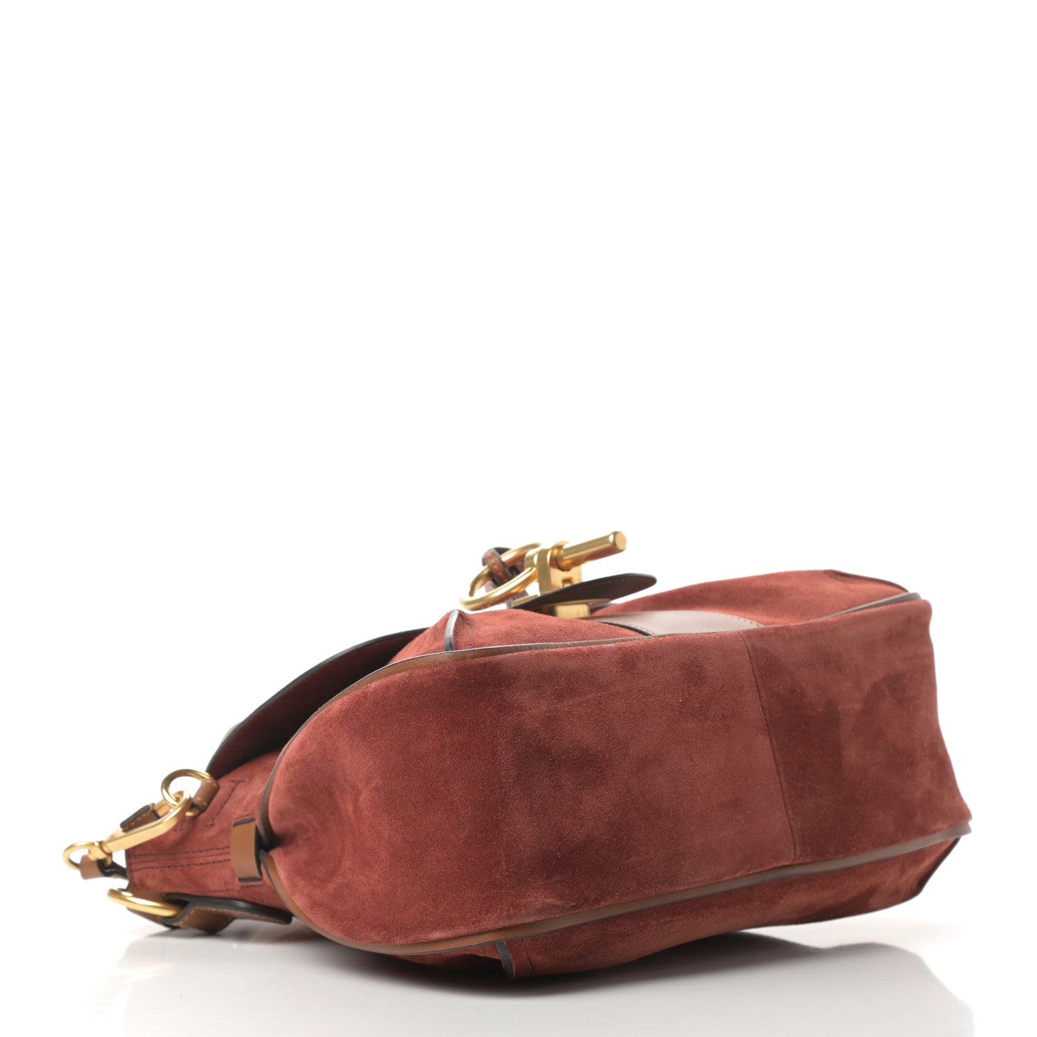 Chloe Suede Studded Small Lexa Shoulder Bag Saffron Red 4 of 13