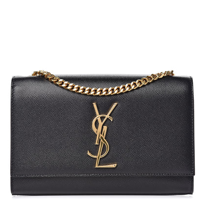 Saint Laurent Grain De Poudre Small Monogram Kate Satchel Black 1 of 9