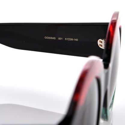 Gucci Acetate Round GG0084S Sunglasses Black Red Green 7 of 8