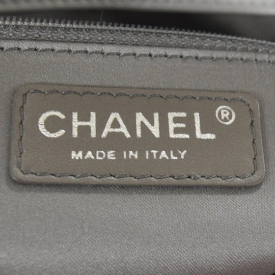 Chanel Leather Twisted Medium Tote Light Gray 6 of 10