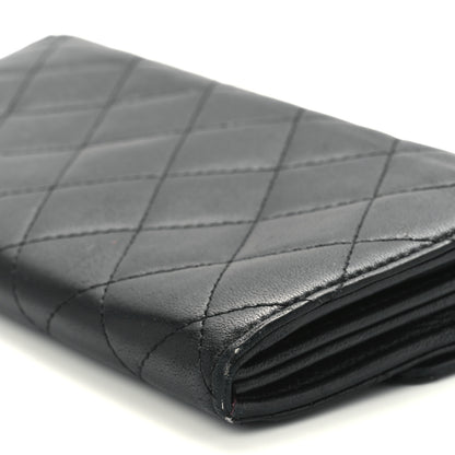 Chanel Lambskin Quilted Large Gusset Flap Wallet Black 12 of 12