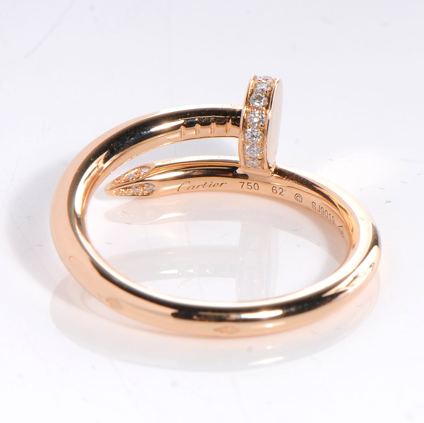 18k Pink Gold Diamond Juste Un Clou Ring Size 62 10