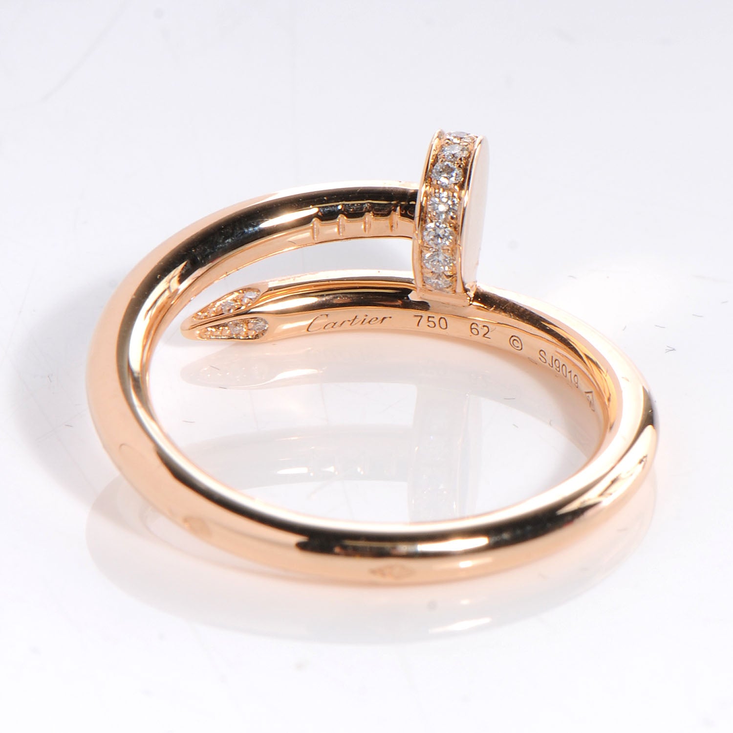 Cartier 18k Pink Gold Diamond Juste Un Clou Ring Size 62 10 3 of 5
