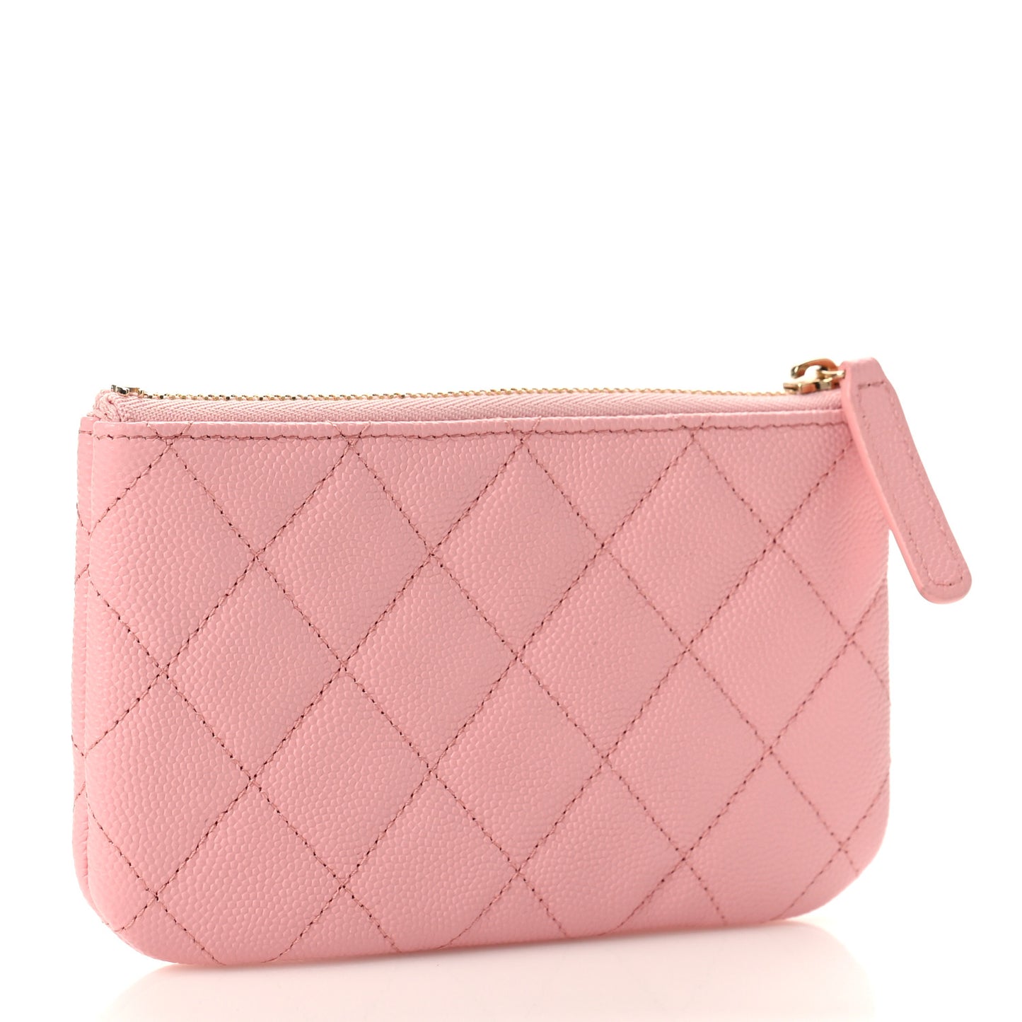 Caviar Quilted Small Cosmetic Case Light Pink