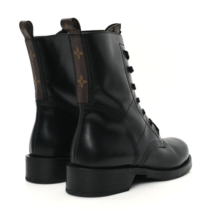 Louis Vuitton Calfskin Monogram Metropolis Flat Ranger Boots 40 Black 5 of 10