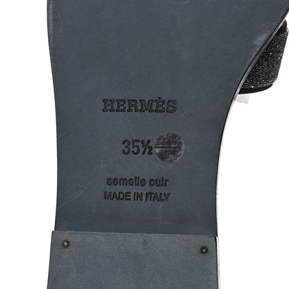 Hermes Suede Goatskin Crystal Powder Oran Sandals 35.5 Marine 7 of 8