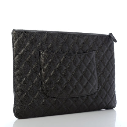 Chanel Caviar Quilted Large Cosmetic Case Dark Charcoal 3 of 7