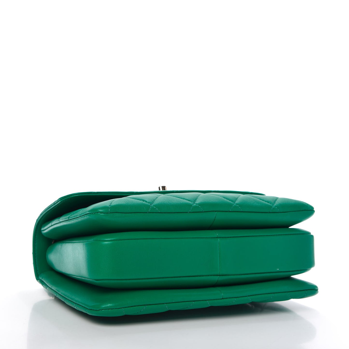 Lambskin Quilted Small Trendy CC Flap Dual Handle Bag Green