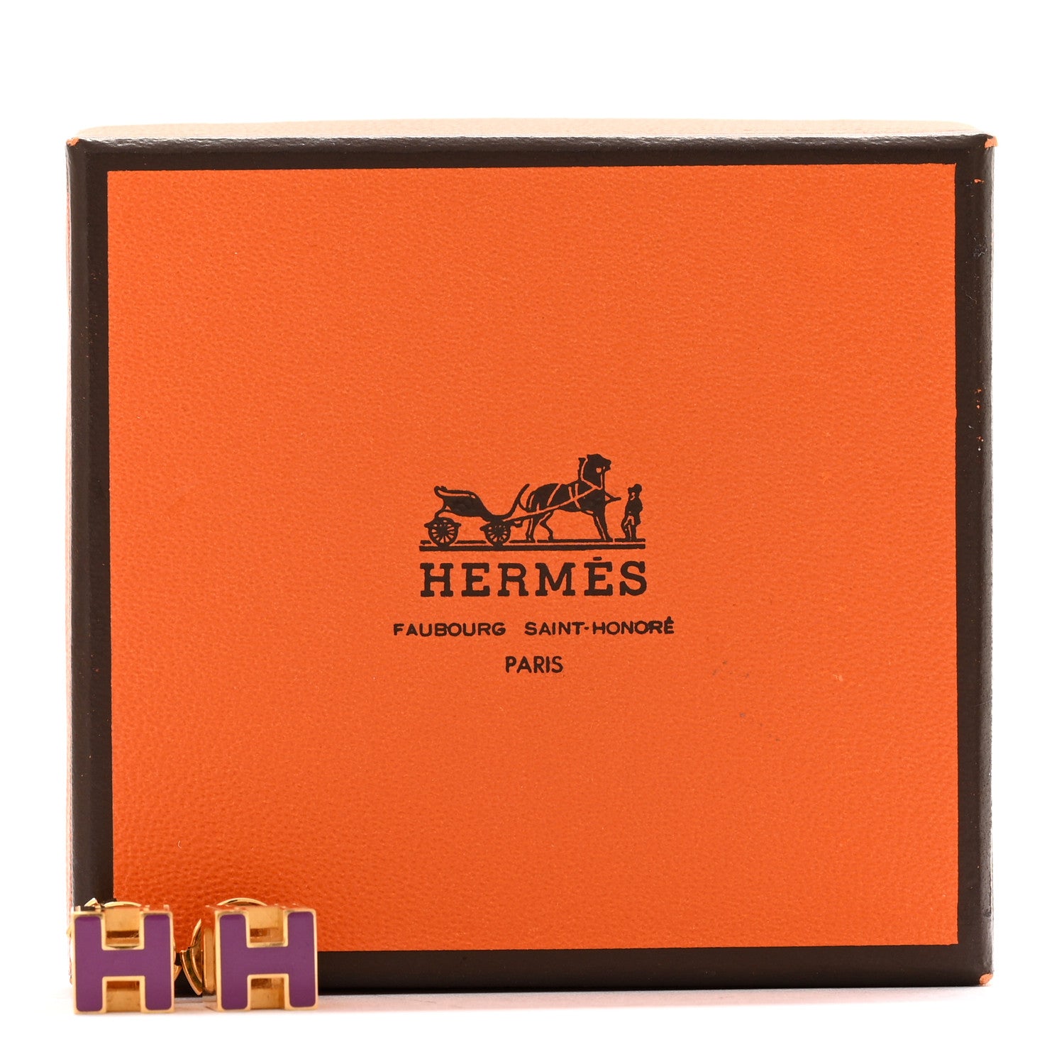 Hermes Gold Lacquered Cage d'H Earrings Anemone 7 of 7
