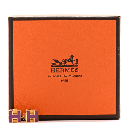 Hermes Gold Lacquered Cage d'H Earrings Anemone 7 of 7
