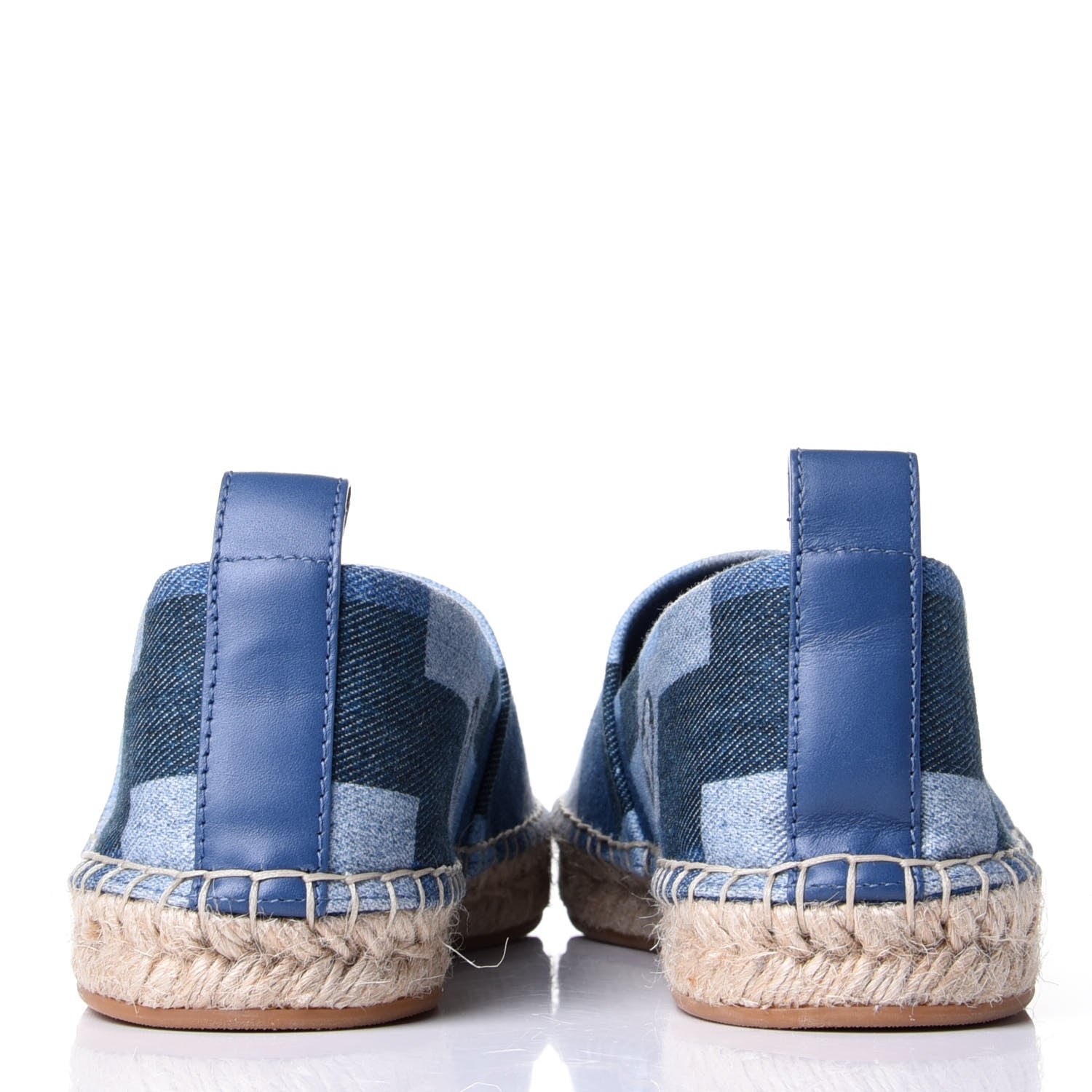 Louis Vuitton Denim Damier Monogram Patchwork Espadrille Flats 36 Blue 6 of 10