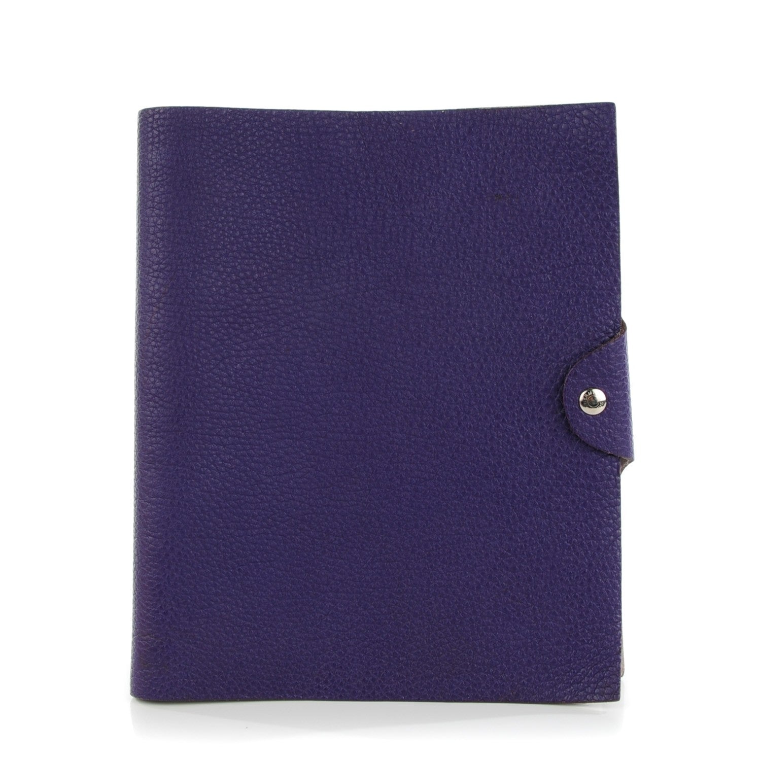 Hermes Taurillon Clemence Ulysse MM Notebook Cover Iris 1 of 10