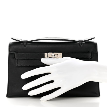 Hermes Swift Kelly Pochette Clutch Black 2 of 12