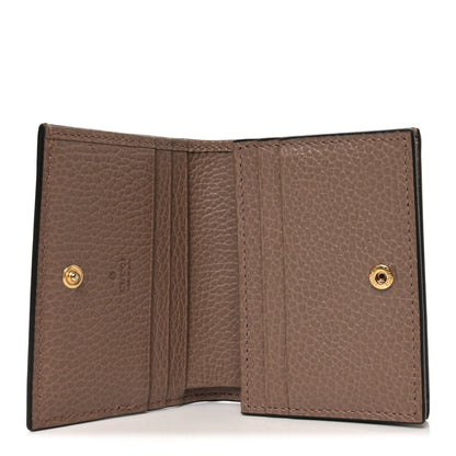 Gucci Dollar Calfskin GG Supreme Monogram GG Marmont Card Case Porcelain Rose Beige Ebony 5 of 8