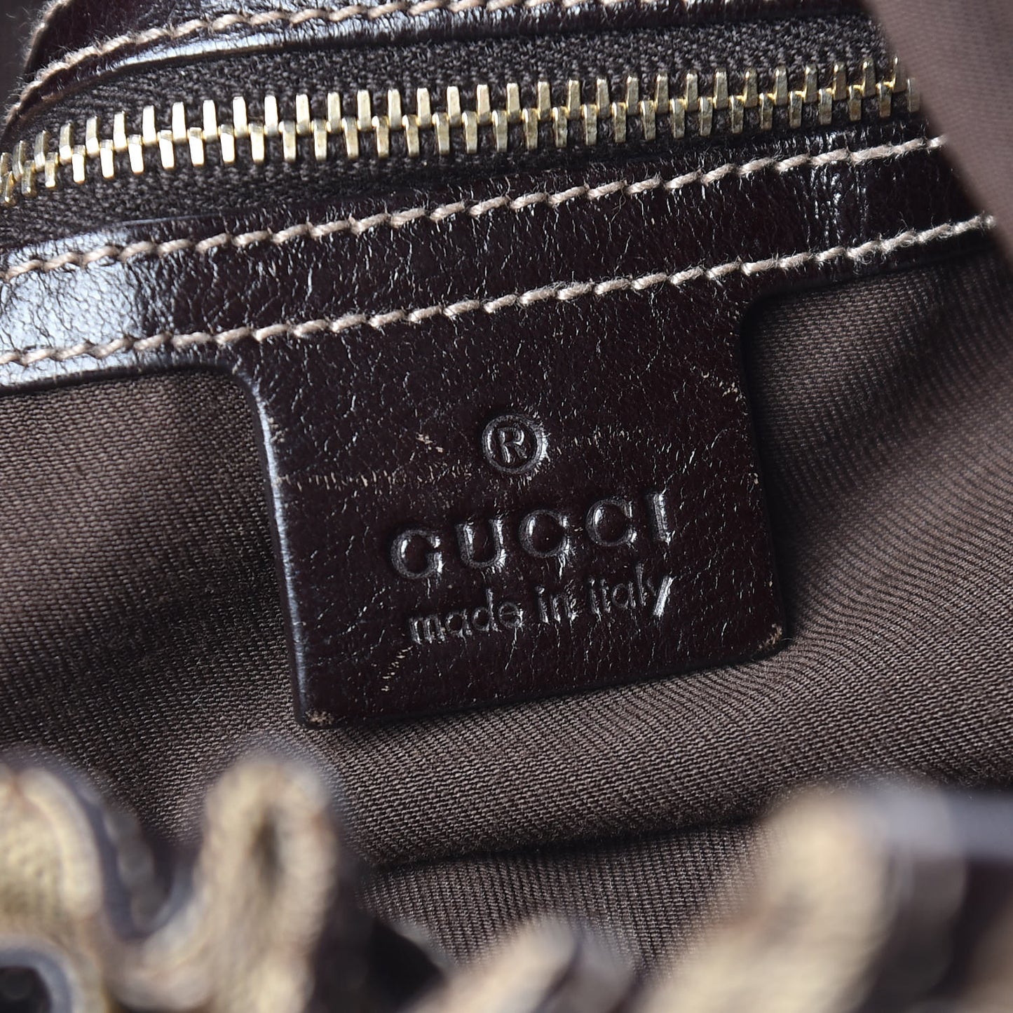 Monogram Studded Medium Pelham Tote Dark Brown