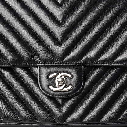 Chanel Caviar Chevron Quilted Flap Tote Black 8 of 10