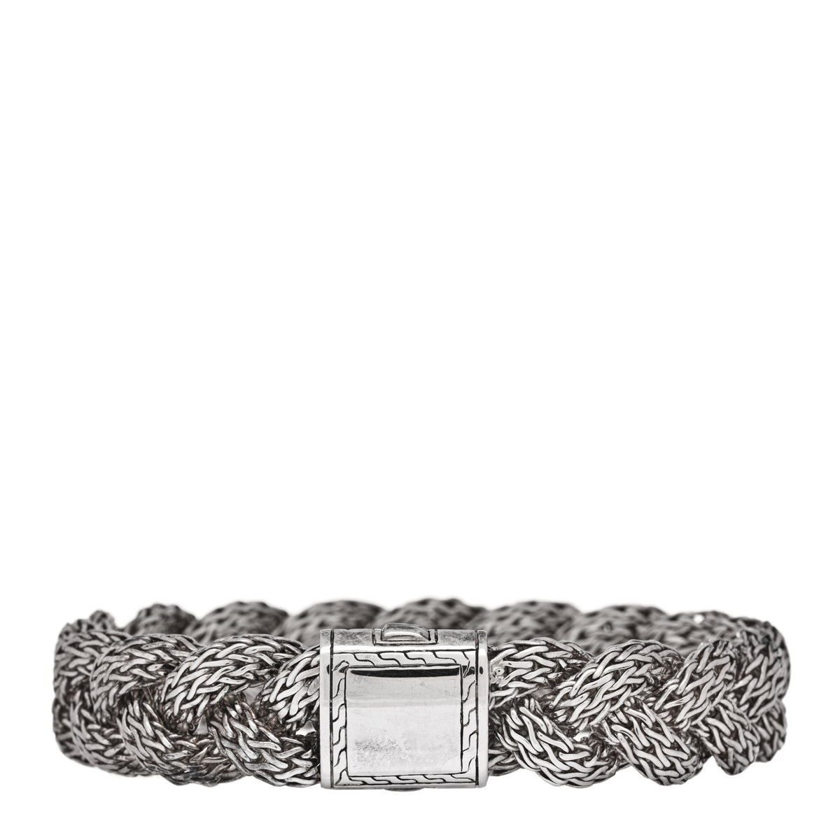 John Hardy Sterling Silver 14mm Braided Classic Chain Bracelet 1 of 4