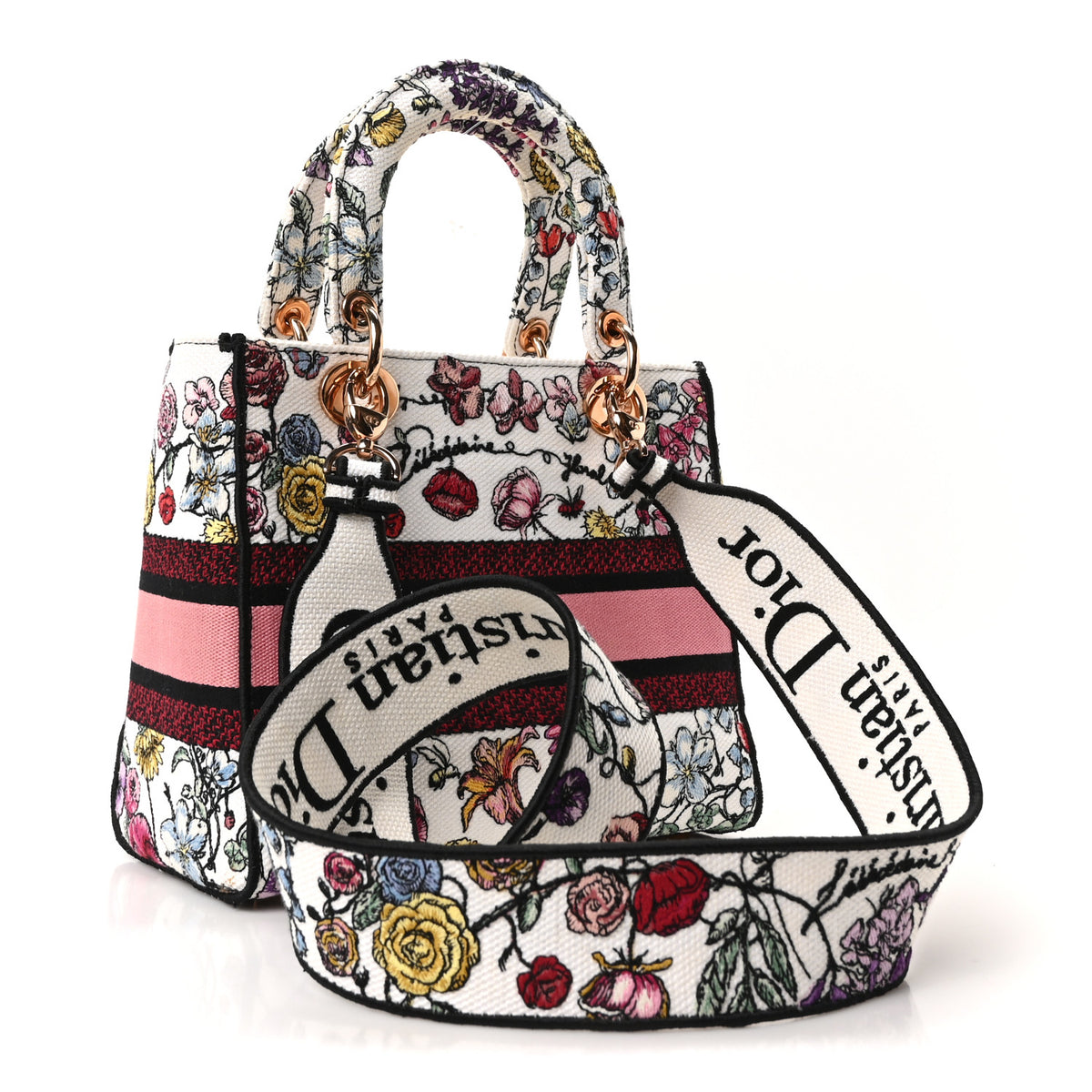 Canvas Florilegio Embroidered Medium Lady D-Lite White Multicolor