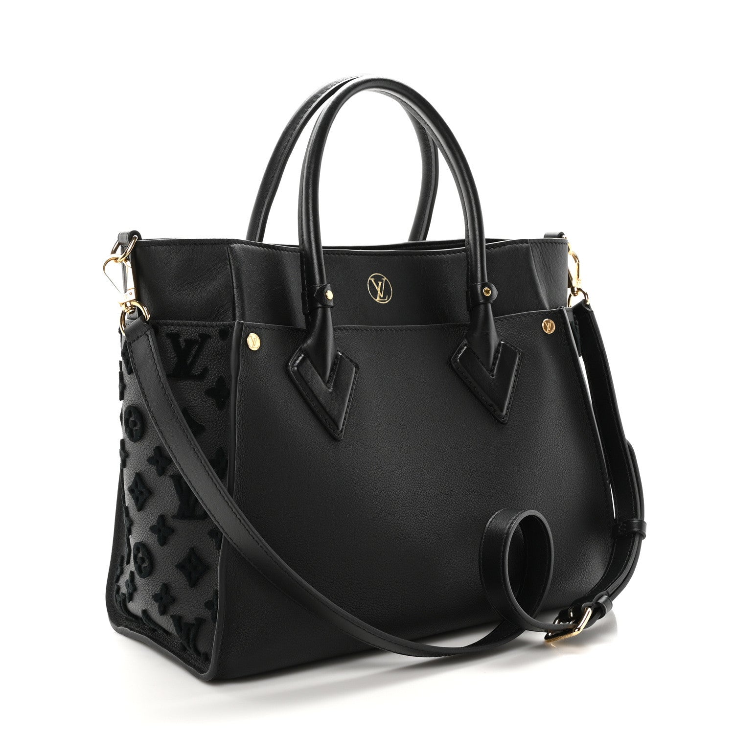 Louis Vuitton Calfskin Monogram Tufting On My Side Black 3 of 10