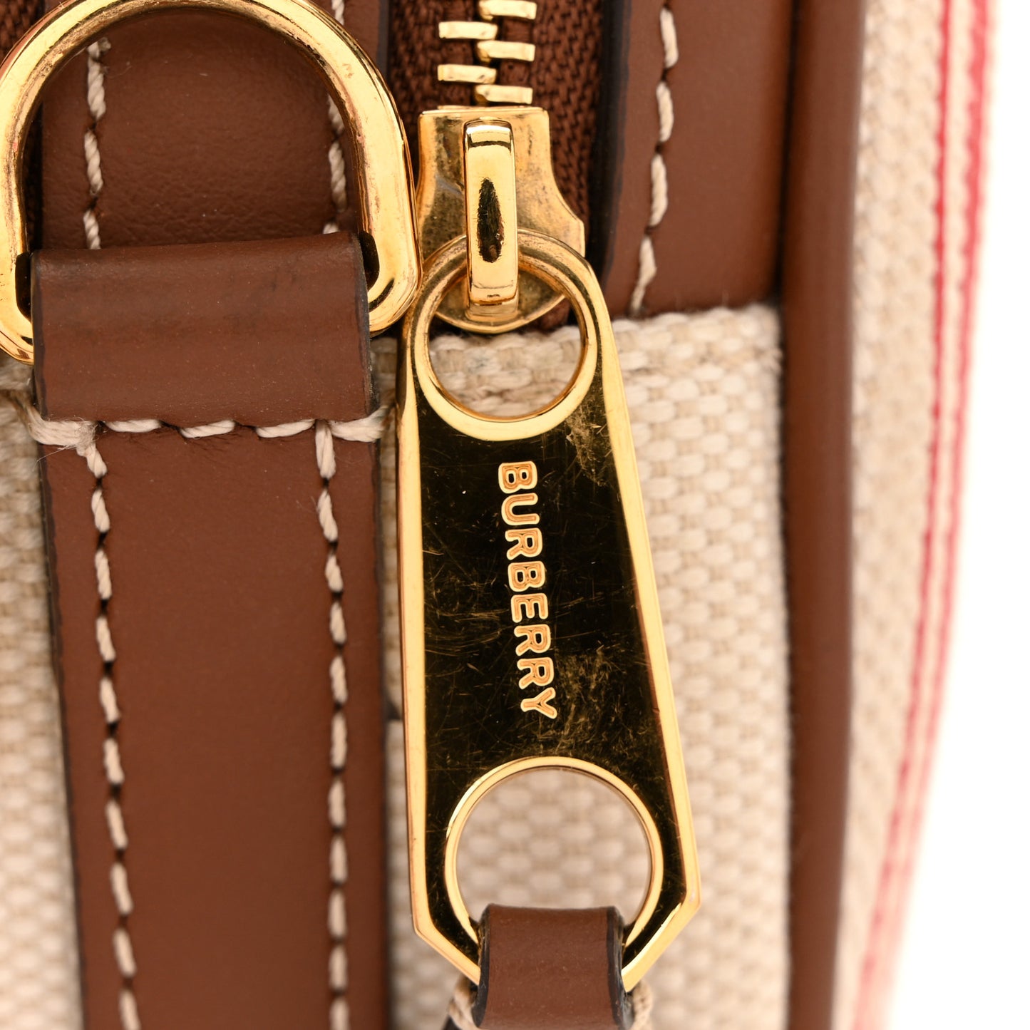 Canvas Calfskin Louise Bag Natural