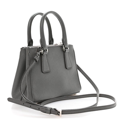Prada Saffiano Micro Galleria Double Zip Tote Marmo 3 of 10