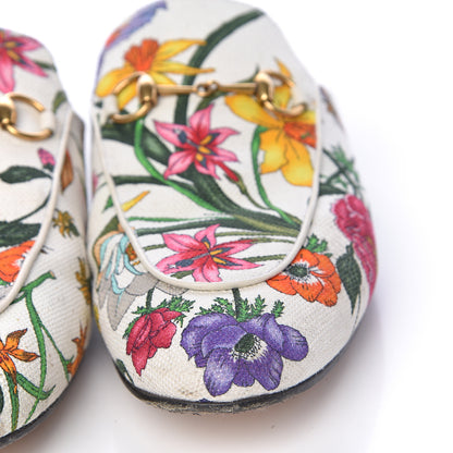 Gucci Canvas Flora Womens Princetown Slippers 39 White Multicolor 18 of 19