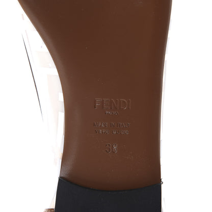Fendi PVC Calfskin FF Colibri Ballerina Flats 38 White Cuoio 8 of 9