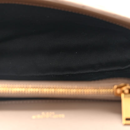 Saint Laurent Suede Matelasse Chevron Monogram Medium College Bag Taupe 5 of 11