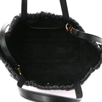 Celine Smooth Calfskin Cuir Small Triomphe Cabas Drawstring Black 5 of 10