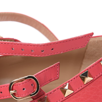 Valentino Garavani Pebbled Calfskin Rockstud Cage Ballerina Flats 39 Deep Rose 7 of 11