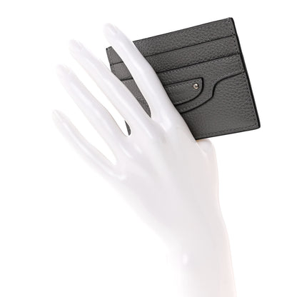 Balenciaga Grained Calfskin Neo Classic Silver Hardware Card Holder Dark Grey 2 of 9