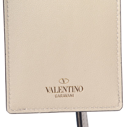 Valentino Garavani Vitello Rockstud Card Holder Keychain Ivory 4 of 7