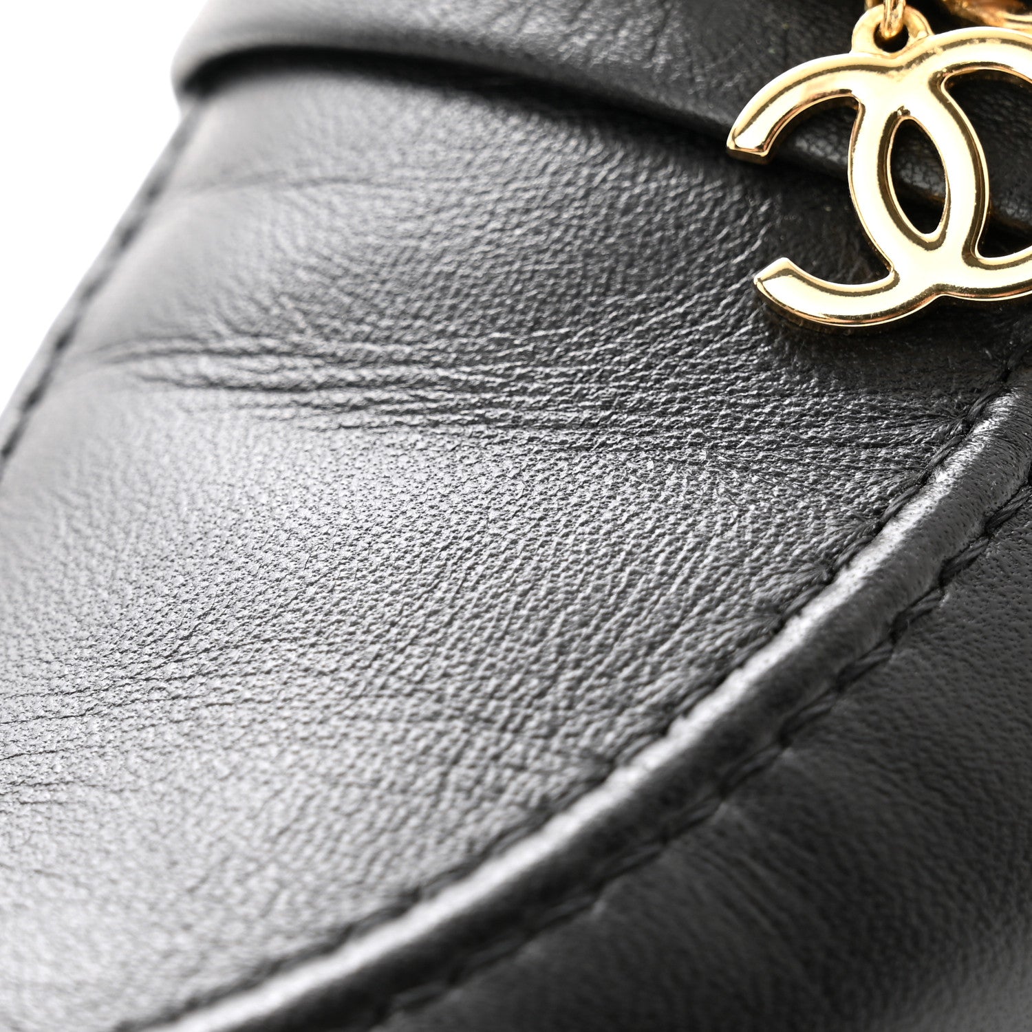 Chanel Lambskin CC Chain Mocassin Loafers 37 Black 9 of 10