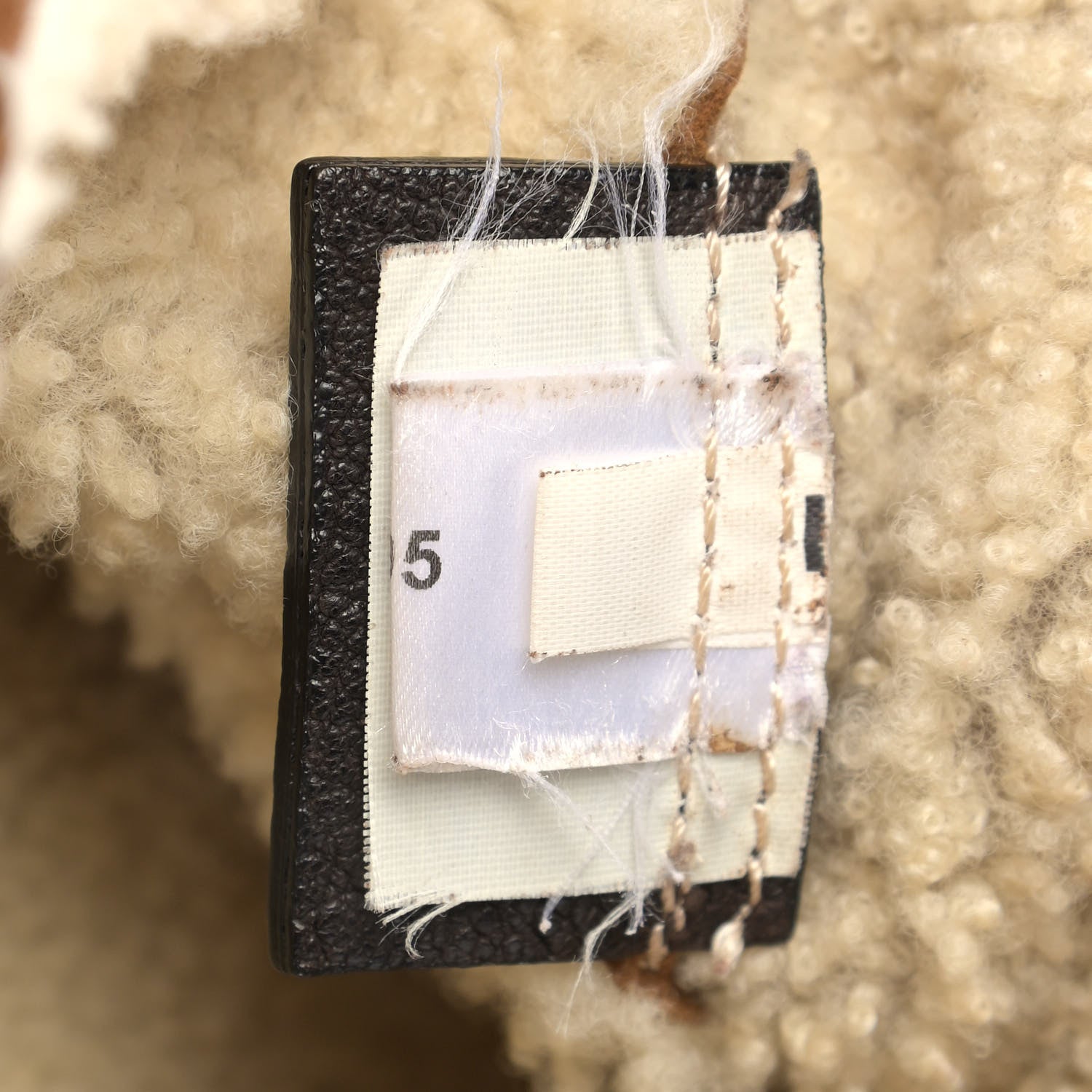 Miu Miu Suede Shearling Studded Tote Brown 7 of 14