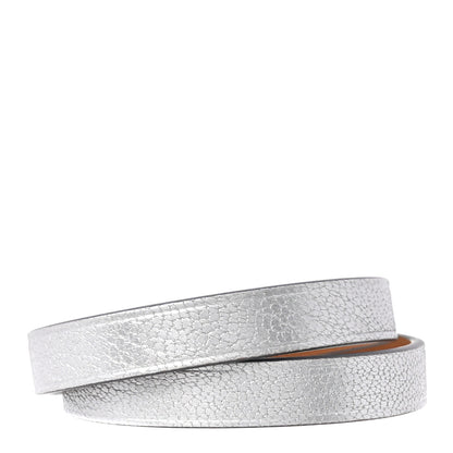 Hermes Metallic Chevre Chamkilight Double Tour Bracelet T2 Argent 3 of 5