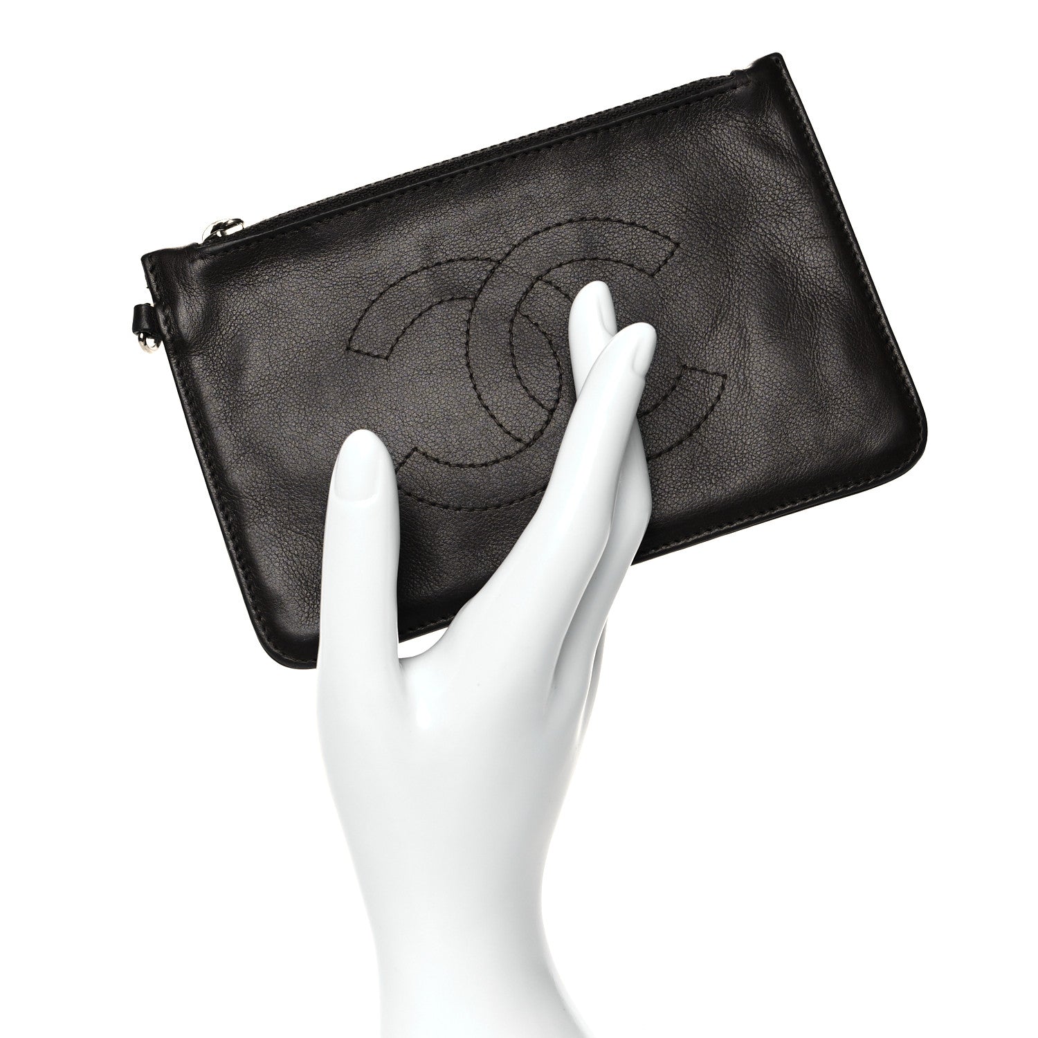Chanel Caviar Timeless CC Cosmetic Pouch Black 2 of 13