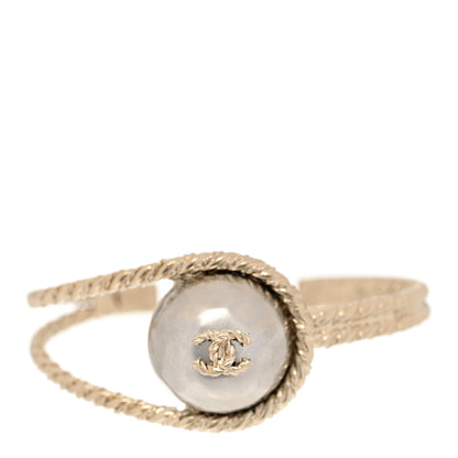 Chanel Pearl CC Rope Loop Cuff Bracelet Gold 1 of 5