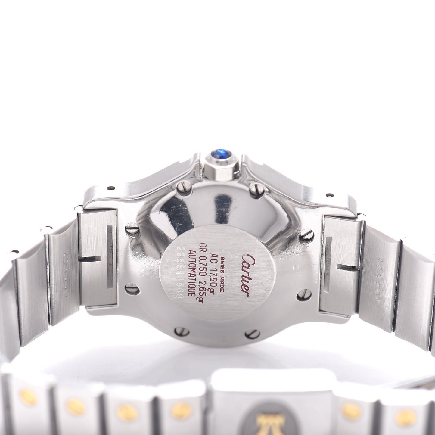 Stainless Steel 18K Yellow Gold 29mm Santos Octagon Automatic Watch