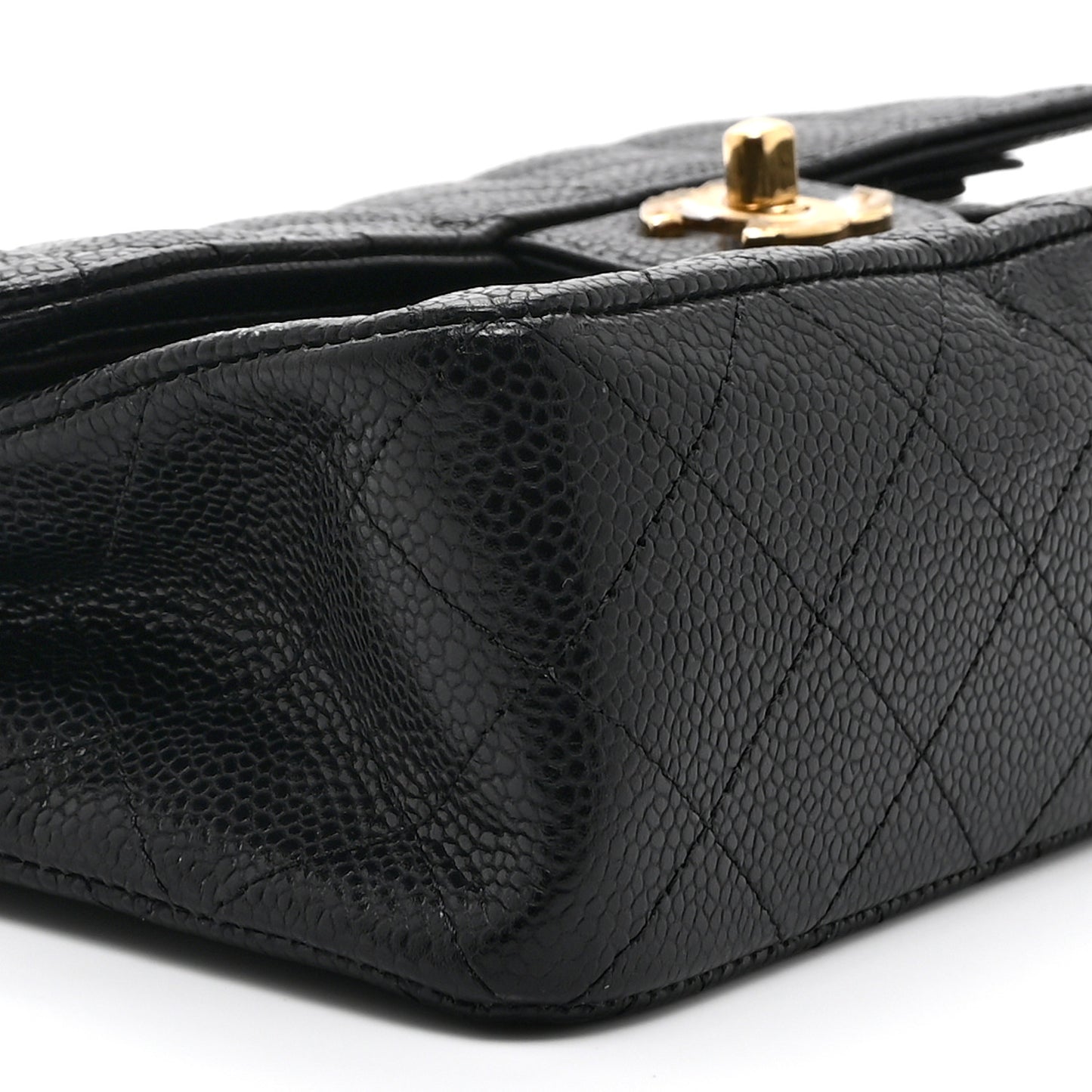 Caviar Quilted Small Double Flap Black