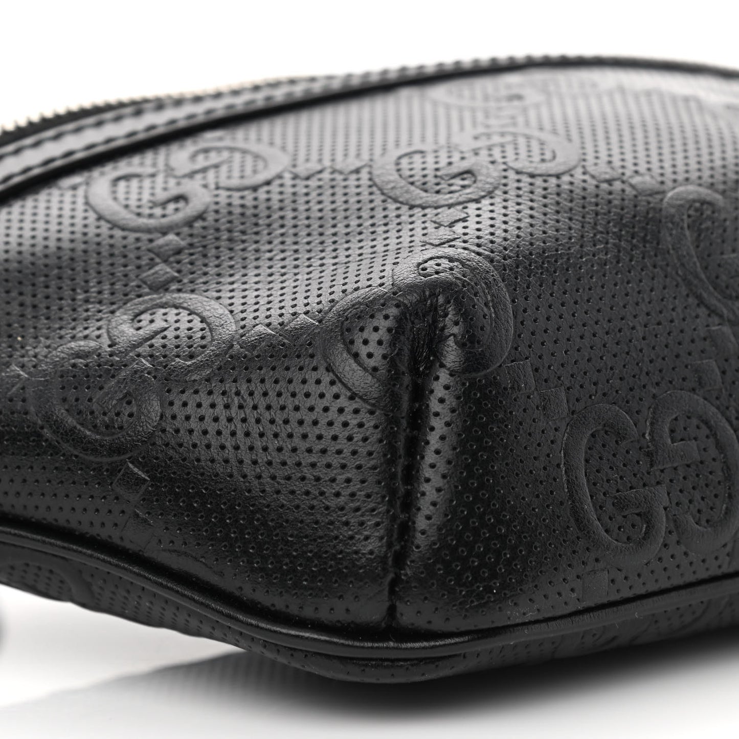 Calfskin GG Tennis Embossed Belt Bag Black