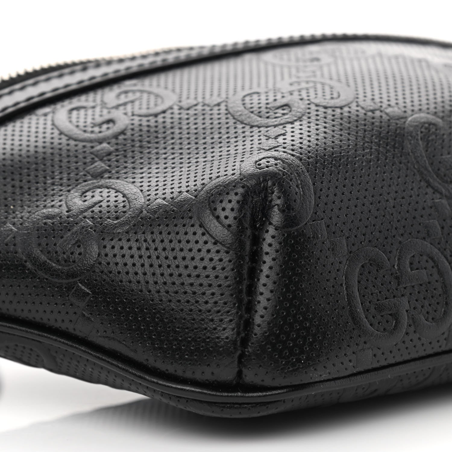 Gucci Calfskin GG Tennis Embossed Belt Bag Black 8 of 9