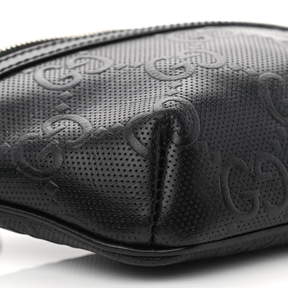 Gucci Calfskin GG Tennis Embossed Belt Bag Black 8 of 9
