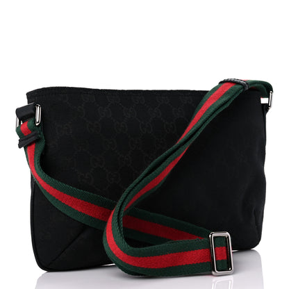 Gucci Monogram Web Small Flat Messenger Crossbody Black 3 of 15
