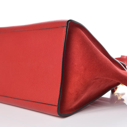 Celine Drummed Calfskin Suede Small Trapeze Coquelicot 9 of 16