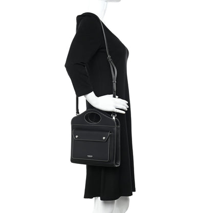 Burberry Smooth Calfskin Topstitched Mini Pocket Bag Black 2 of 8