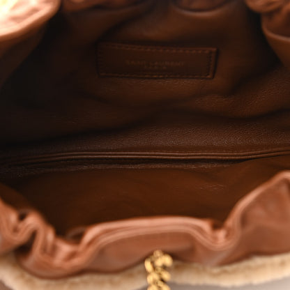 Saint Laurent Shearling Pac Pac Hobo Natural Brick 5 of 11