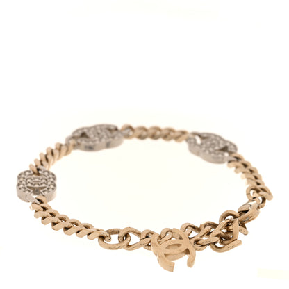 Chanel Crystal CC Chain Bracelet Gold Silver 3 of 5