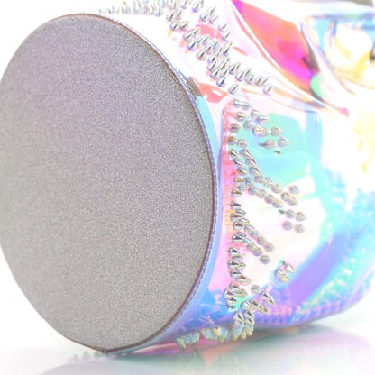 Christian Louboutin PVC Iridescent Marie Jane Studded Bucket Silver 8 of 10